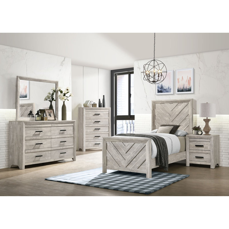 Ensemble de chambre à coucher standard 5 pièces Decker, Simple