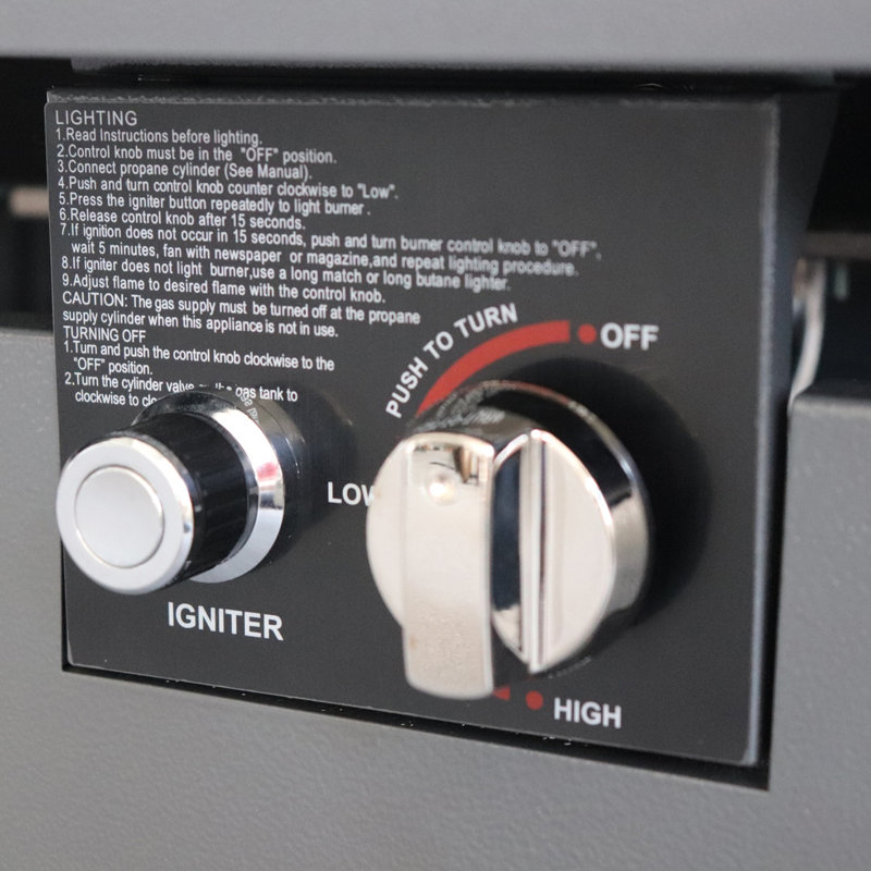 Table de foyer d'extérieur en acier avec couvercle H 25 po x l 42 po