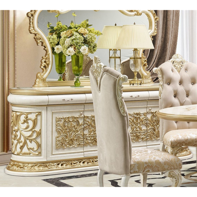 Buffet armoire de rangement crème antique