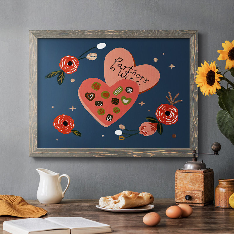 Happy Galentine I, reproduction d'art sur toile, Gris, H 26 po x l 38 po