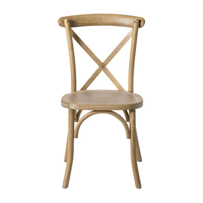 Arquit Stackable Cross-Back Wooden Bistro Chair