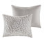 Ensemble d'édredon en chenille de coton capitonné 3 pièces gris chaud / blanc-113361345