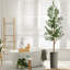 Arbre artificiel dans un pot de fleurs moderne, décoration d'arbre en soie d'olivier artificiel (pot et arbre)-424482375-424482374