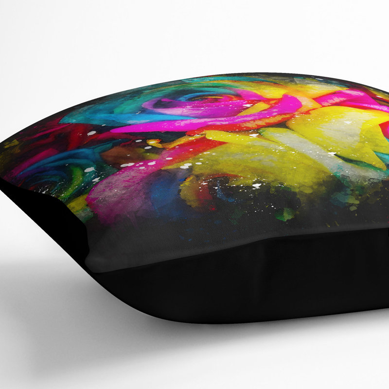 Square Throw Cushion, Black, 40cm H x 40cm W x 15cm D