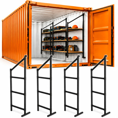 Paquet de 4 tablettes de rangement robustes pour le transport - 3 tablettes réglables en acier, capacité de charge de 800 lb par support