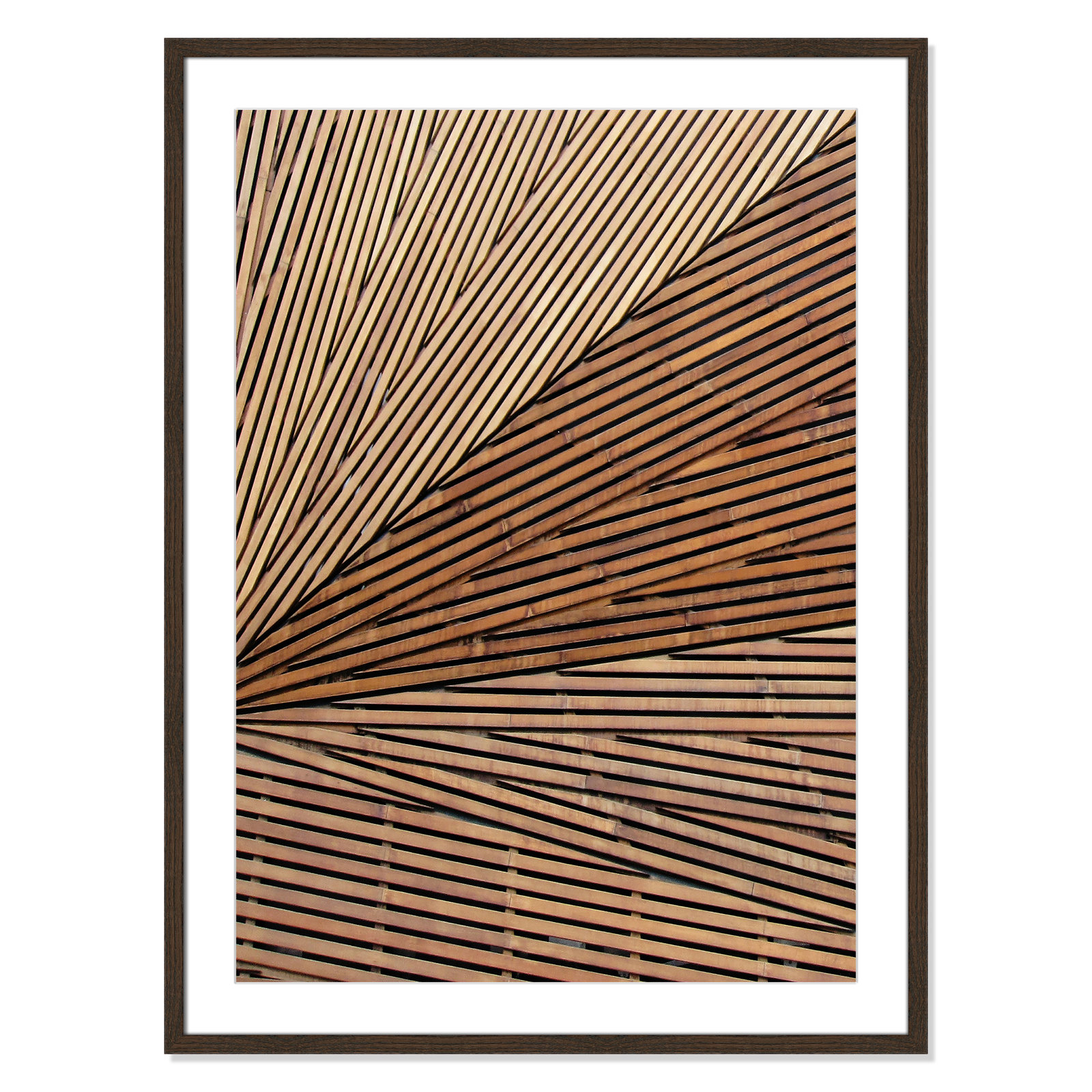 Fayette "Geometric Wood Panel 1" Print, 35.5" H x 25.5" W x 0.75" D, Walnut Wood Grain
