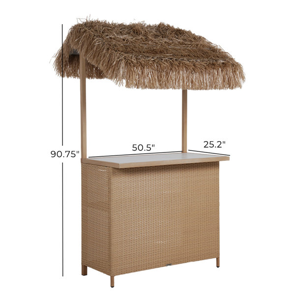 Bay Isle Home™ Brighi Bar Counter with Wicker Outer Material & Reviews ...