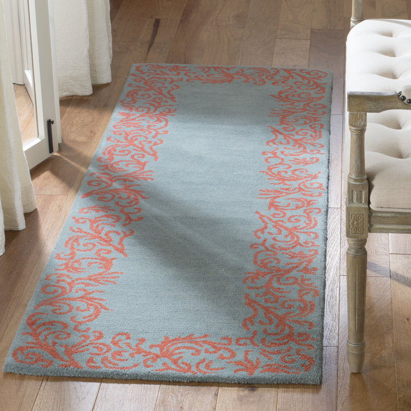Tapis floral en laine / coton / latex touffeté à la main Mccullough, Rectangle 8 pi x 10 pi
