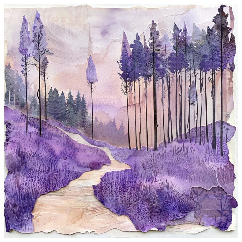 Lavender Forest Path Comforter, Twin