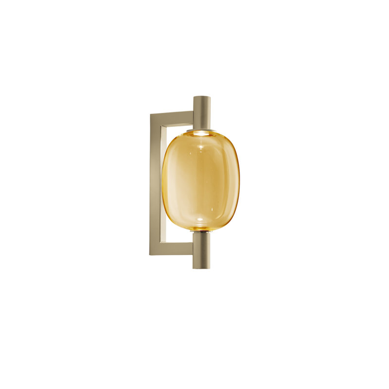 Riflesso Wall Lamp P Crystal Transparent Matt Gold 3 L22cc Ul, Amber Transparent