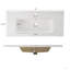 Meuble-lavabo mural polyvalent 36 po avec lavabo en céramique 36 po, portes flottantes à poignée libre et 2 tablettes latérales ouvertes, grand espace de rangement