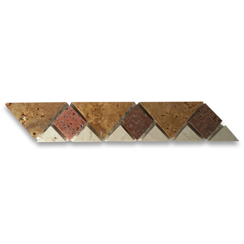 Chloe Gold 1.6X7.9 Marble Mosaic Border Listello Tile Polished