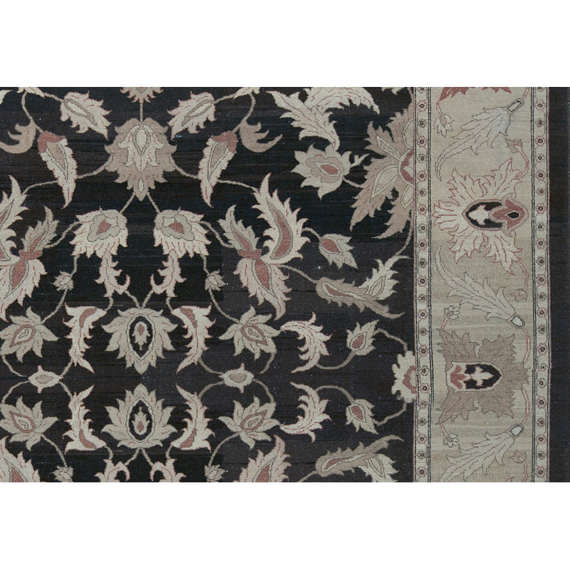 Tapis noir de haute qualité noué à la main