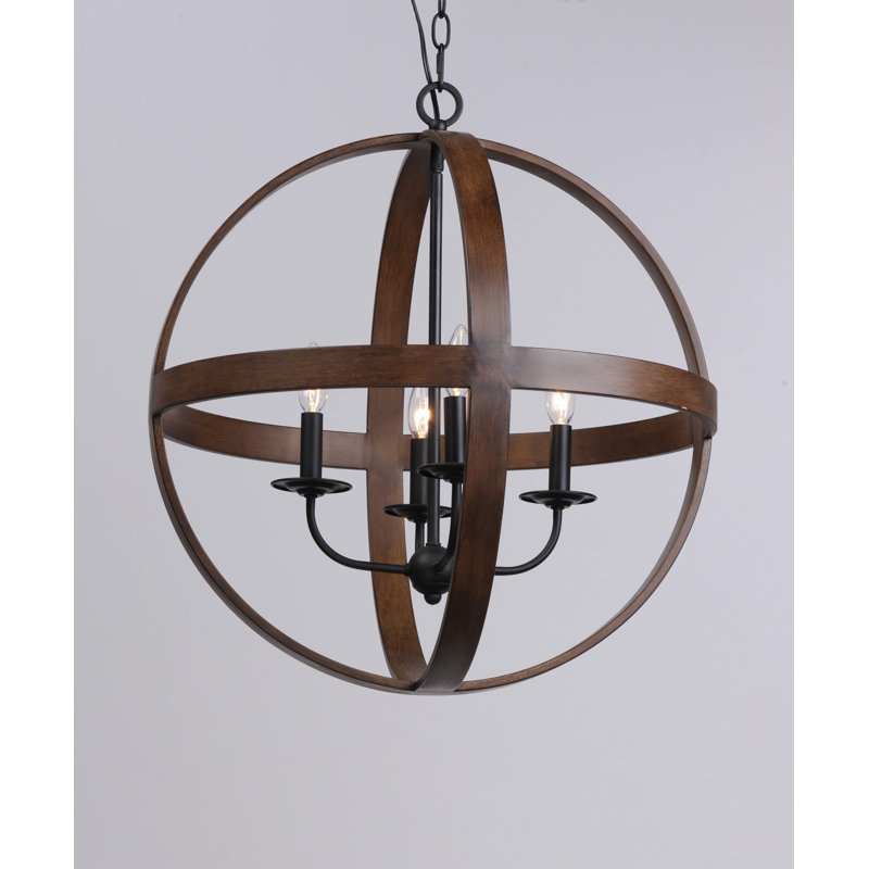 Clarcona 4 - Light Unique/Statement Pendant, Antique Pecan/Black