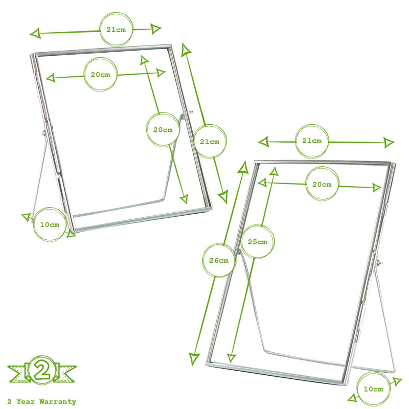 Nicola Spring Standing Metal Photo Frames Set - 4 Sizes, Silver