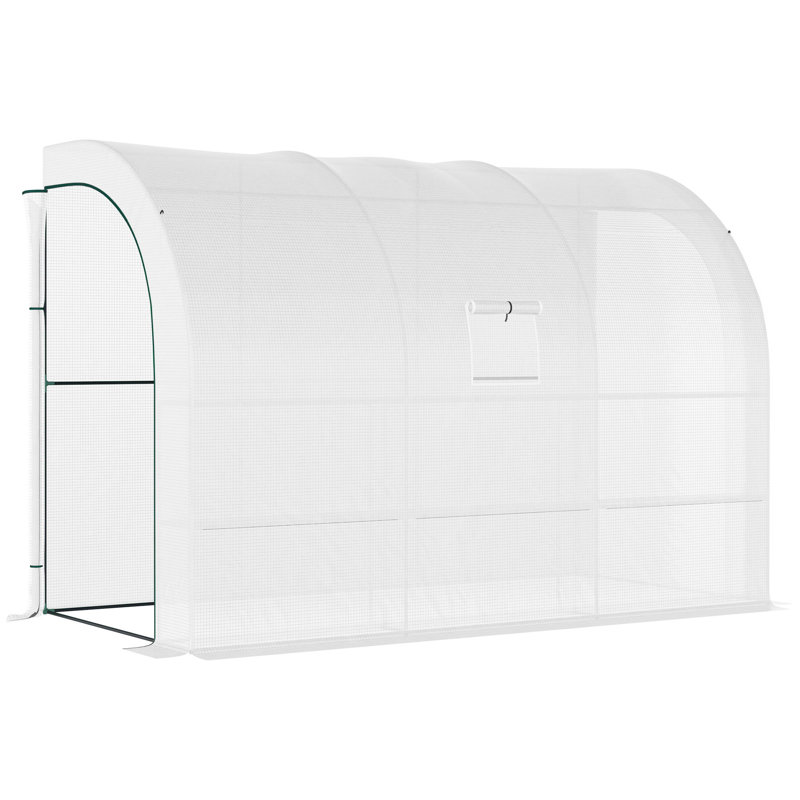 Outsunny 10' X 5' X 7' Lean To Greenhouse, White