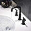 Robinet de lavabo de salle de bain noir mat à deux poignées avec robinet à longue durée de vie et robinet en laiton