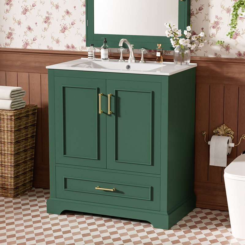 30" Bathroom Vanity with Sink, Green