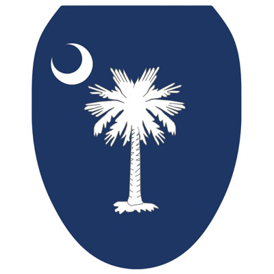Décalcomanie de siège de toilette Coastal Blue Palmetto Moon - Couvercle de vinyle statique