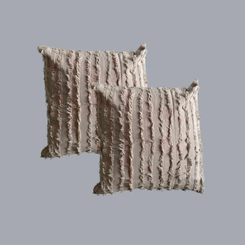  Housse de coussin Fringe, Beige