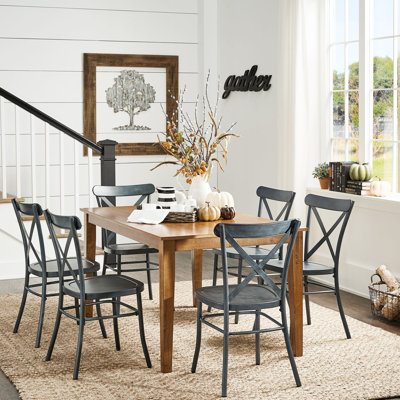 Aliha 6-Person Solid Wood Four-Leg Dining Set
