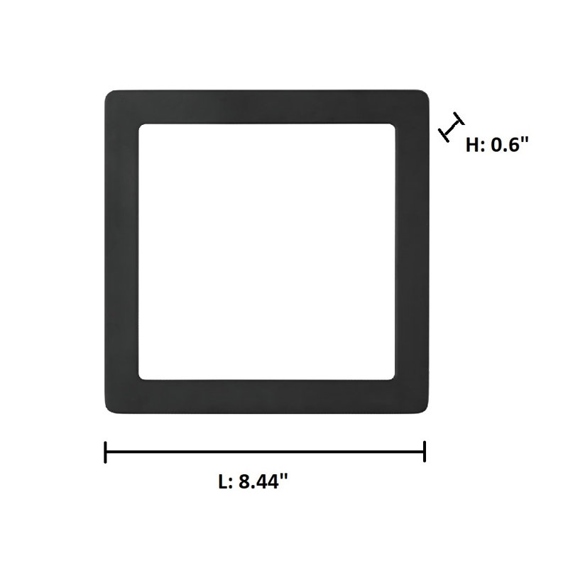 Lentille 9-s garniture Chilmark, Noir mat, H 8,44 po x l 8,44 po x P 0,6 po