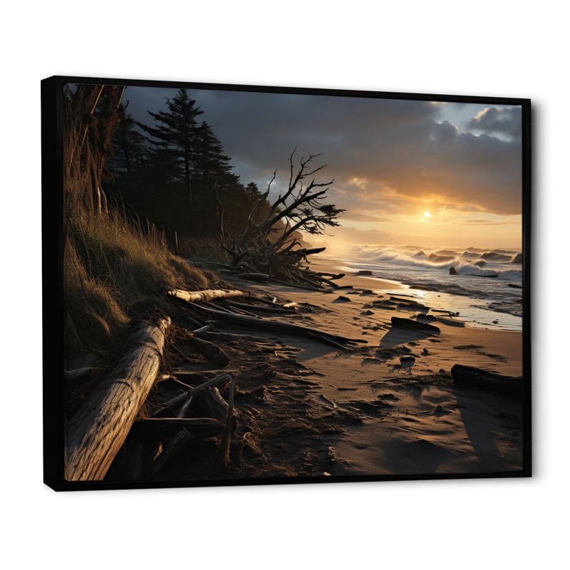 Amanoa Beachside Harmony sur toile, H 12 po x l 20 po x P 1 po, Cadre flottant noir
