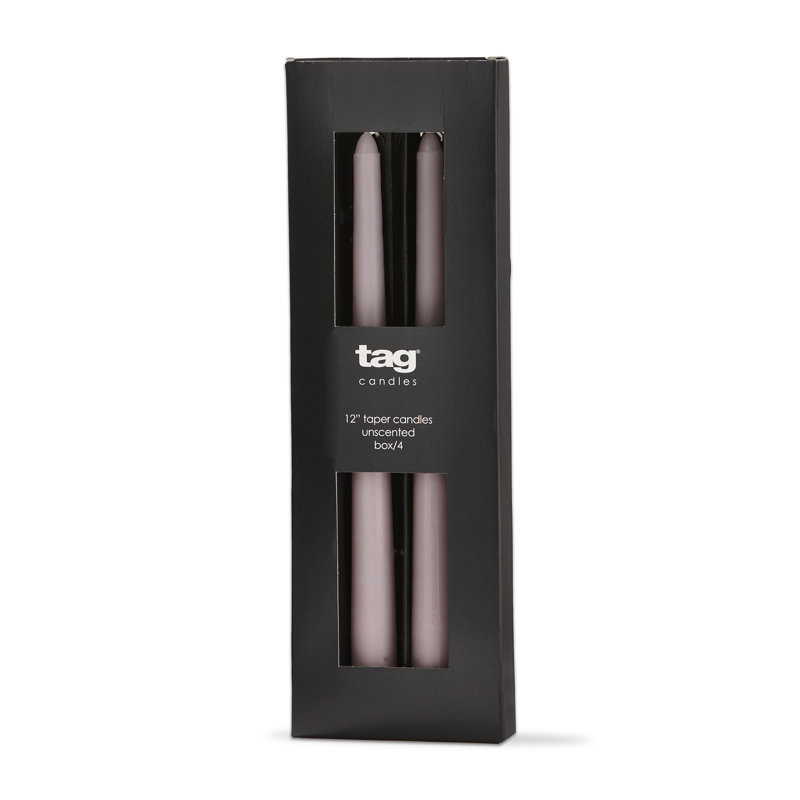 Unscented Taper Candle with Tin Holder, Lavender