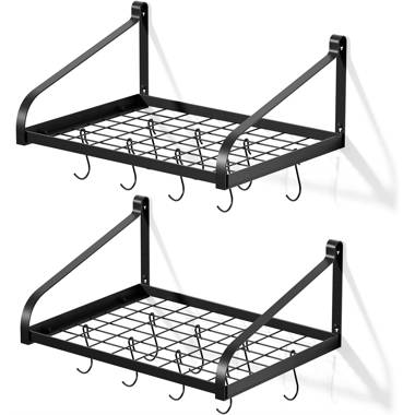 Prep & Savour Damyn Metal Straight Wall Mounted Pot Rack