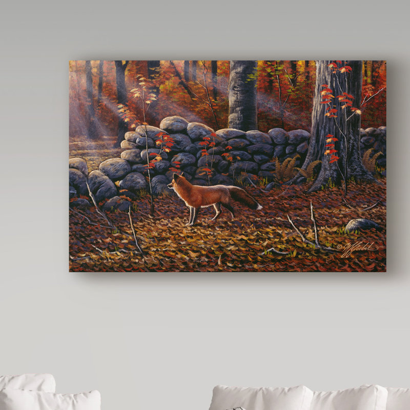 Berrien «Autumn Reds Red Fox», reproduction d'impression sur toile tendue, H 12 po x l 19 po x P 2 po