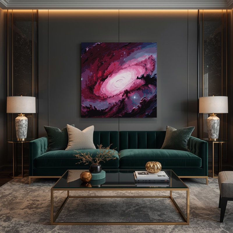 Art mural sur toile mauve Space Rosette, H 16 po x l 16 po
