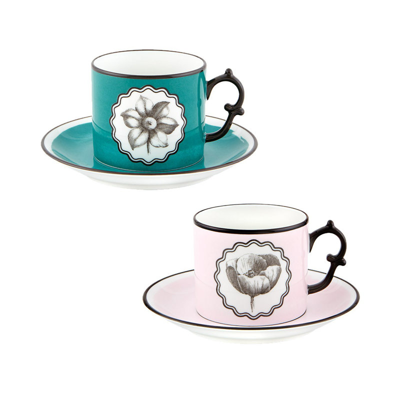 Herbariae Handmade Porcelain Teacup and Saucer