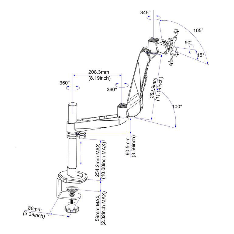 Cotytech Pole Mount, Clamp
