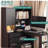 L Shaped Desk,Computer Desk with Drawers,Bookshelf & Hutch,with LED Light,Modern Corner Desk,Home Office Desk