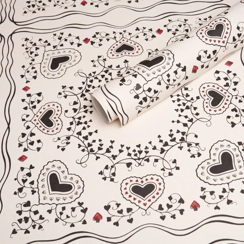 Papier peint Schumacher X Garden Of Hearts, Noir