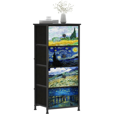 Commode pour chambre à coucher à 4 tiroirs avec commode à rangement vertical pour le couloir de la chambre d'enfant Armoire pour chambre de bébé Armoire robuste