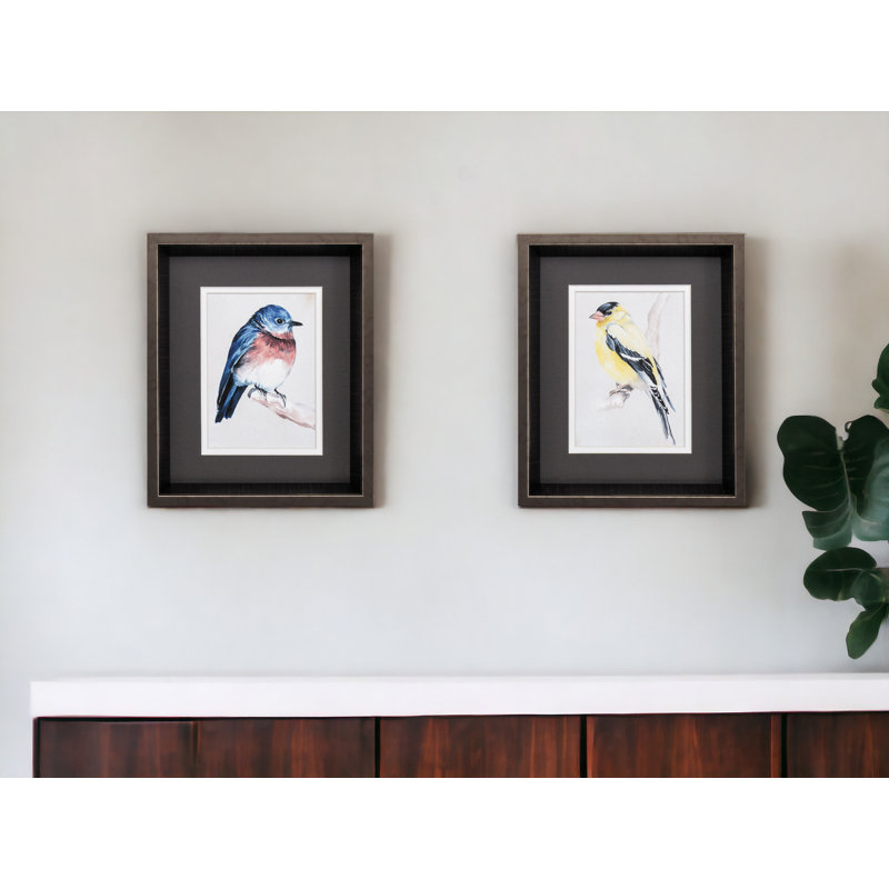" Bird On Branch " 2 - Pieces