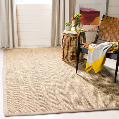 Coweta Bamboo Slat/Seagrass Brown Rug