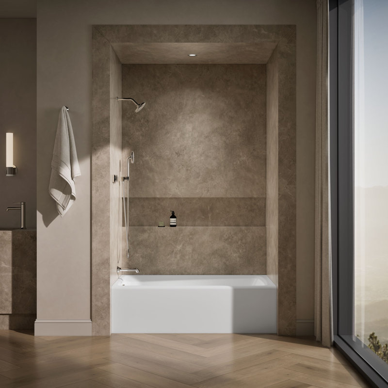 Mendota® 60" x 32" Soaking Bathtub, White, Right