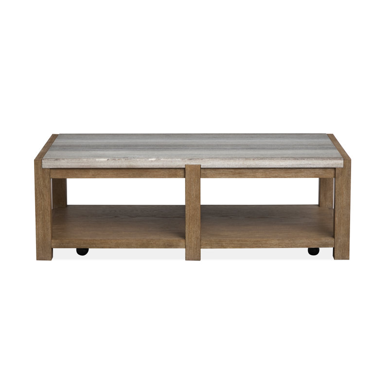 Wilmot Rectangular Cocktail Table With Casters, Brown