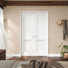 Porte française à 2 panneaux de 48 po x 80 po avec charnières noires, plaque de porte à cadre solide avec cadre, porte intérieure française comme porte de garde-manger, porte de chambre à coucher, porte de buanderie, portes de placard, portes de chambre, loquet et poignée de porte inclus