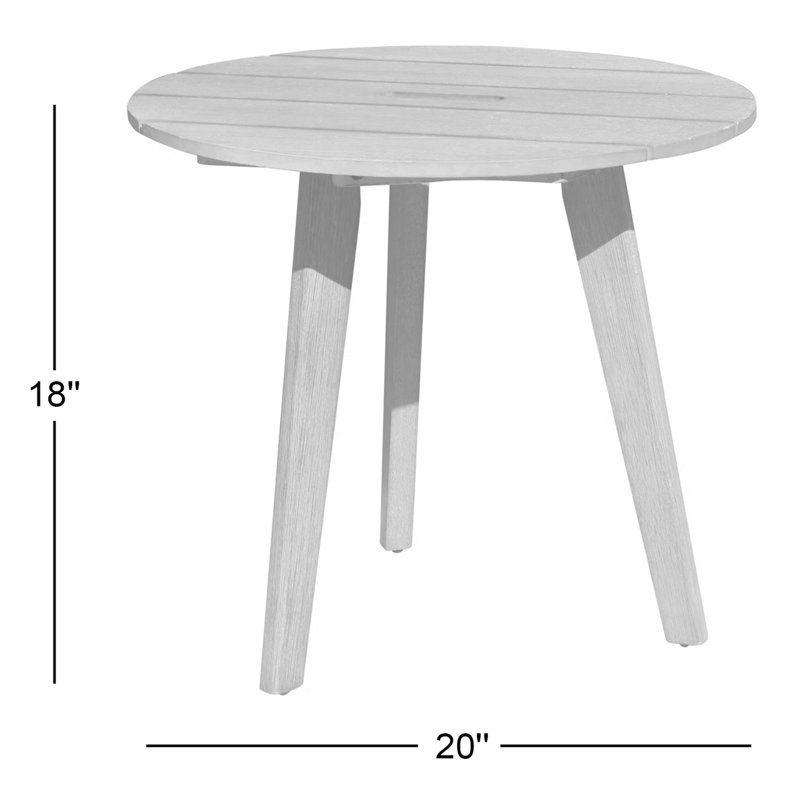 Brayson Round Eucalyptus Outdoor Side Table , 20'' in. W 20'' in. D
