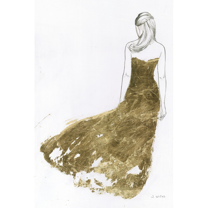 Gold Dress I by James Wiens - 1 Piece Wrapped Canvas Wall Art, 76cm H x 51cm W