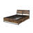 E. King Bed With Rustic Oak Storage - Exceptional Quality & Durability Black Finish Ample Space Style