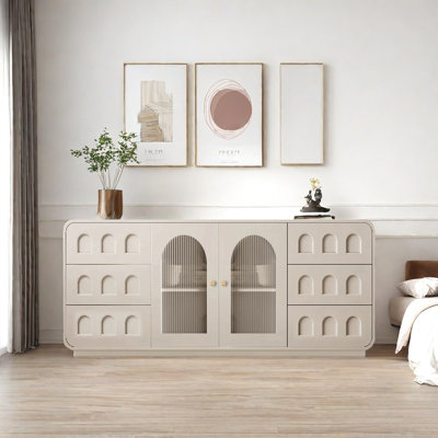Buffet léger de luxe avec 2 portes et 6 tiroirs