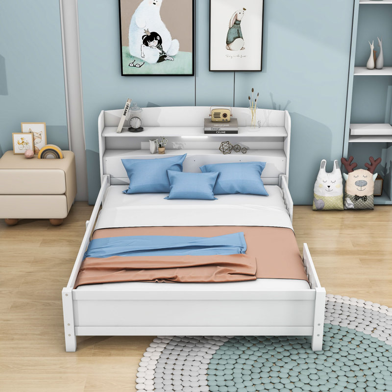 Lit plateforme avec rangement Atherstone, Double, Blanc