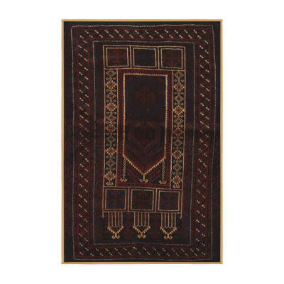 Tapis traditionnel rouge / noir