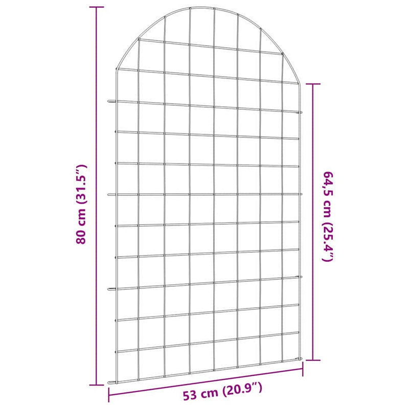 80 cm H x 50 cm W Steel Border Fencing with 8 Panel(s) Included Panel(s) Included