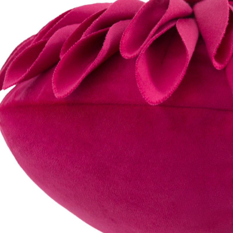 Housse et insert décoratif décoratif 3D Floral, H 14 po x l 14 po, Rose rouge - velours