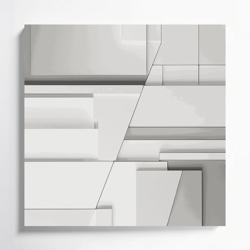 Minimalisme 18, art mural beige sur toile, H 12 po x l 12 po